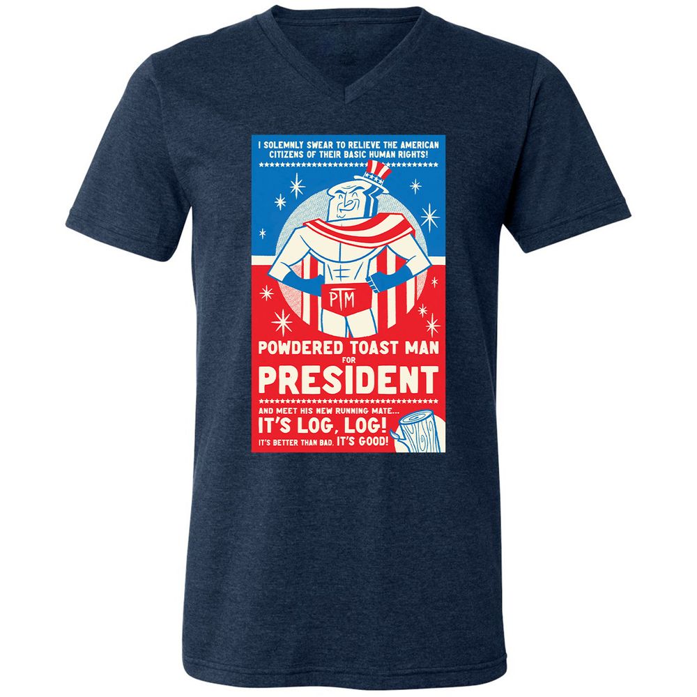 Unisex V-Neck T-Shirt - 22QSRA2A - Heather Navy - 15