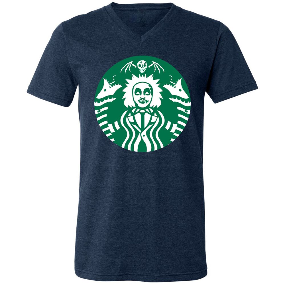 Unisex V-Neck T-Shirt - TJUA6E6P - Heather Navy - 15