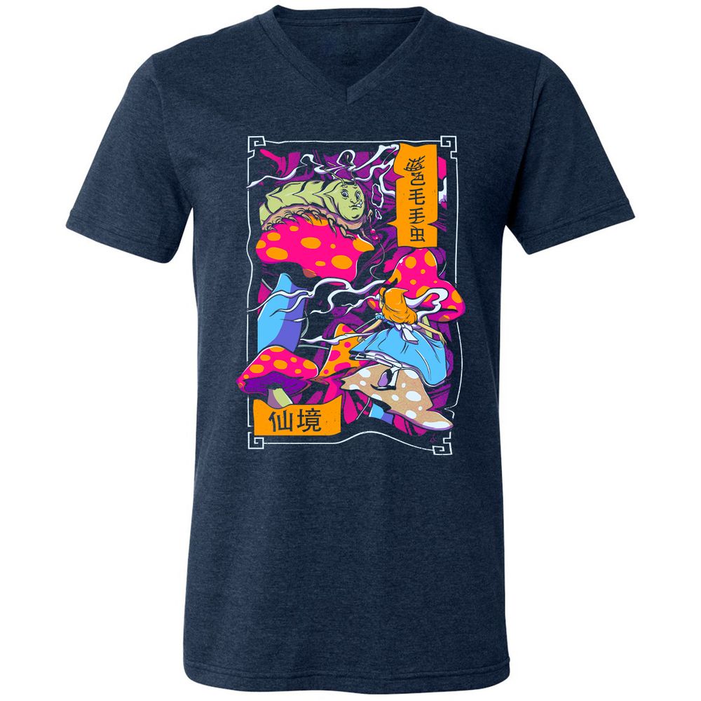 Unisex V-Neck T-Shirt - 3CE1Q7VT - Heather Navy - 15