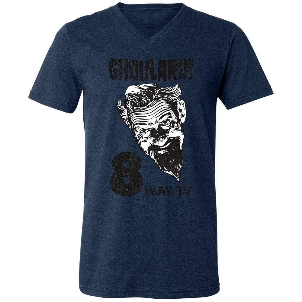 Unisex V-Neck T-Shirt - ZBNFZK6S - Heather Navy - 15