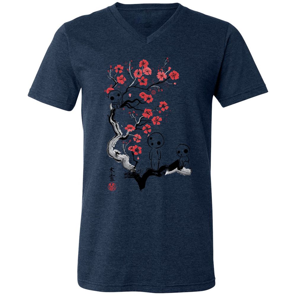 Unisex V-Neck T-Shirt - EQW956J3 - Heather Navy - 15