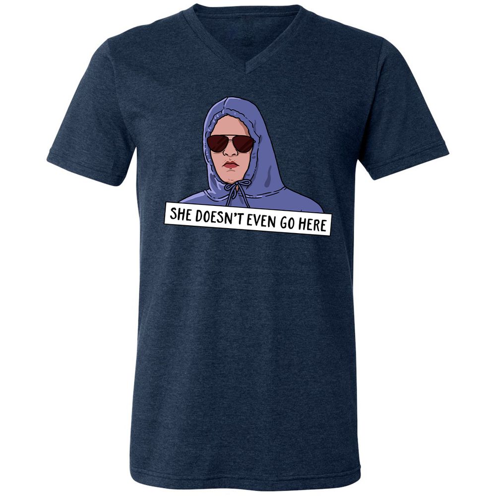 Unisex V-Neck T-Shirt - Z4CQ9BYG - Heather Navy - 15