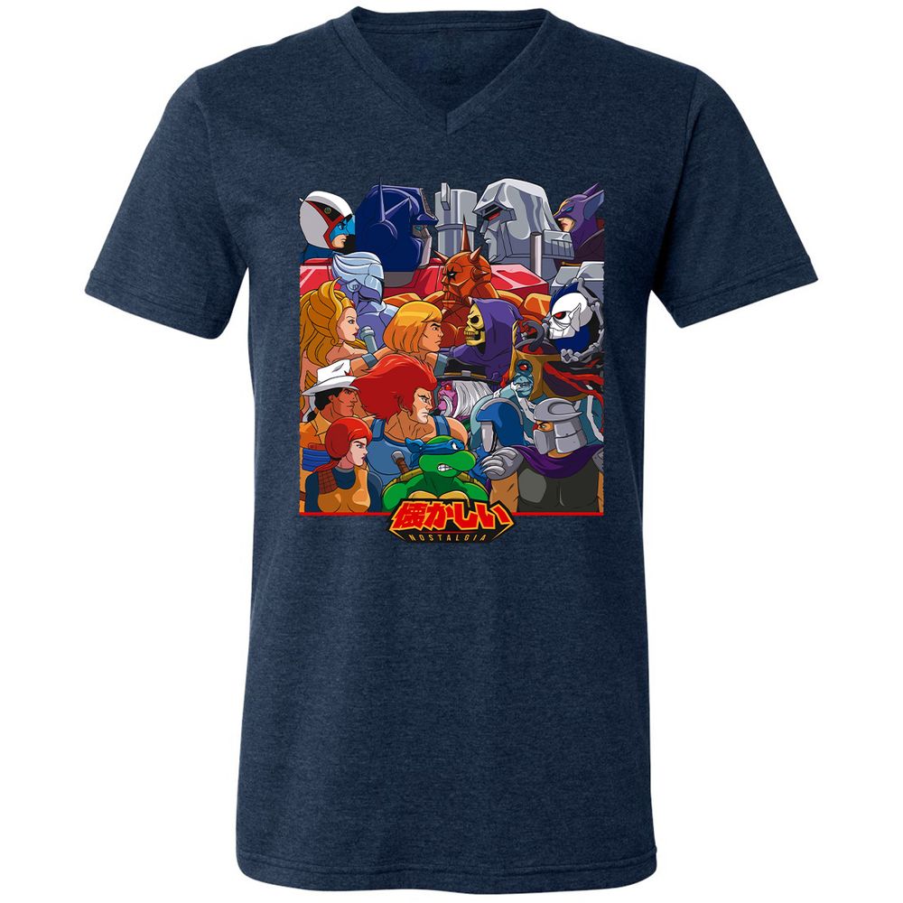 Unisex V-Neck T-Shirt - RGPYEBFQ - Heather Navy - 15