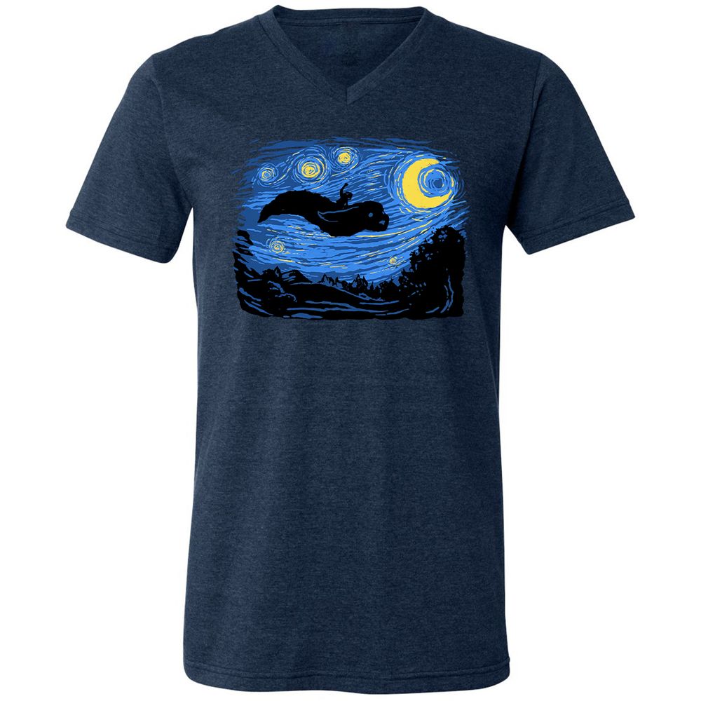 Unisex V-Neck T-Shirt - L2HUX48D - Heather Navy - 15