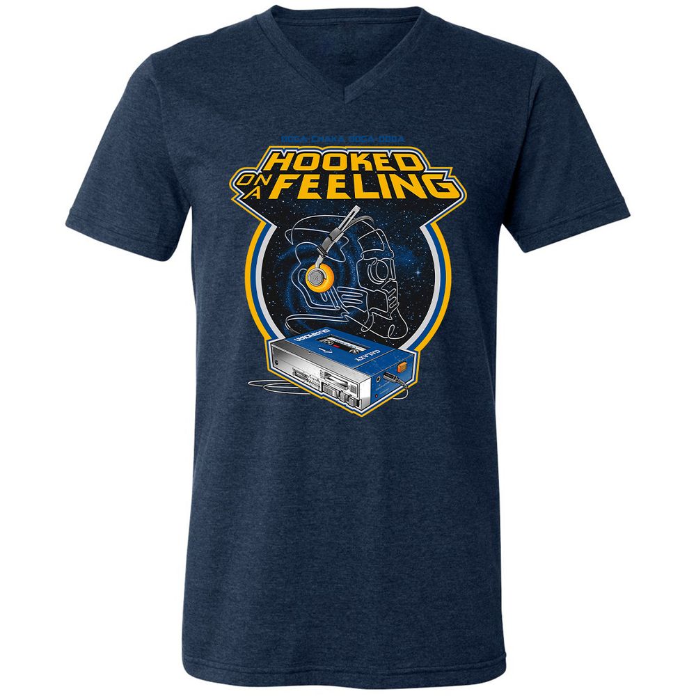 Unisex V-Neck T-Shirt - 5P16F5DF - Heather Navy - 15