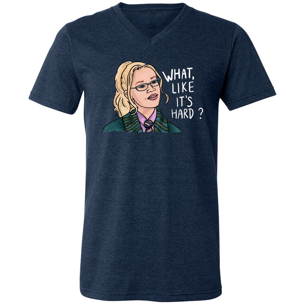 Unisex V-Neck T-Shirt - V9N9A191 - Heather Navy - 15