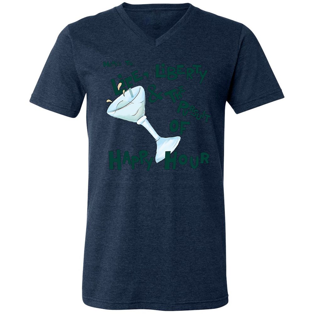 Unisex V-Neck T-Shirt - NQ15DWXG - Heather Navy - 15