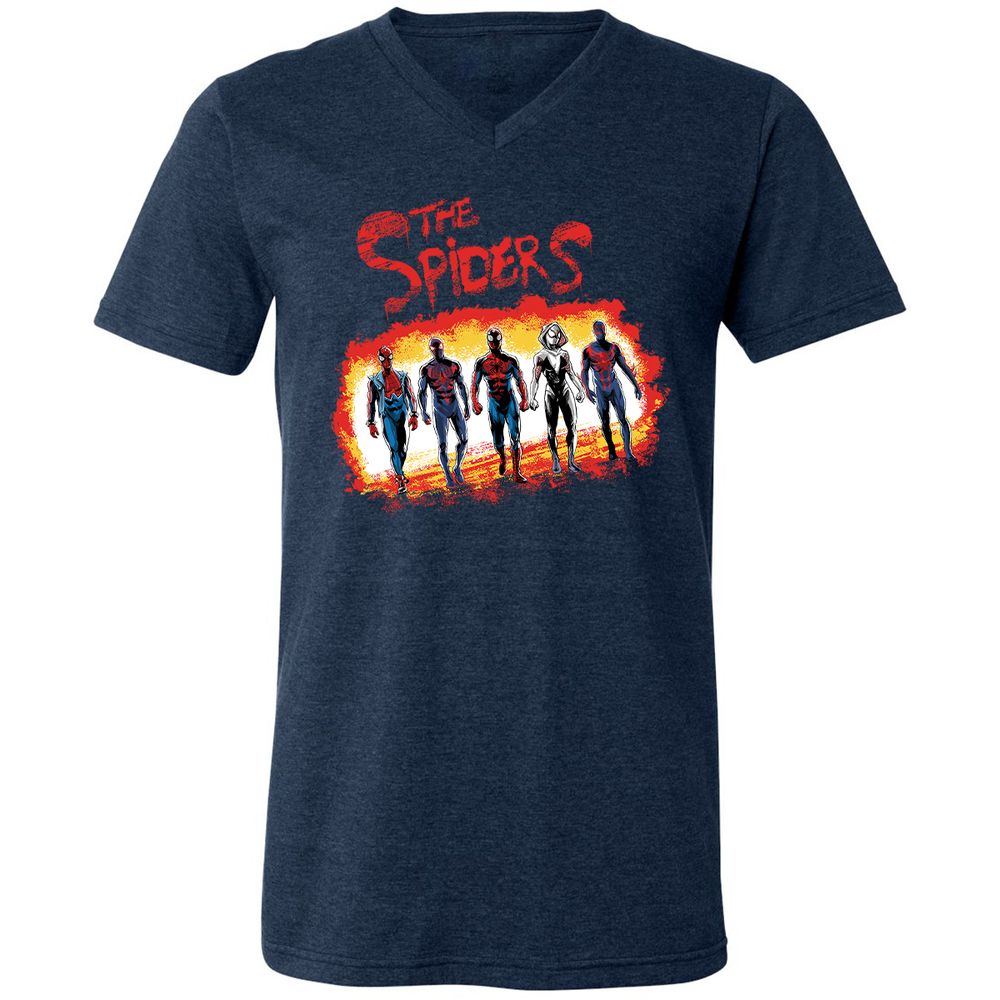 Unisex V-Neck T-Shirt - 6V7BQMEZ - Heather Navy - 15