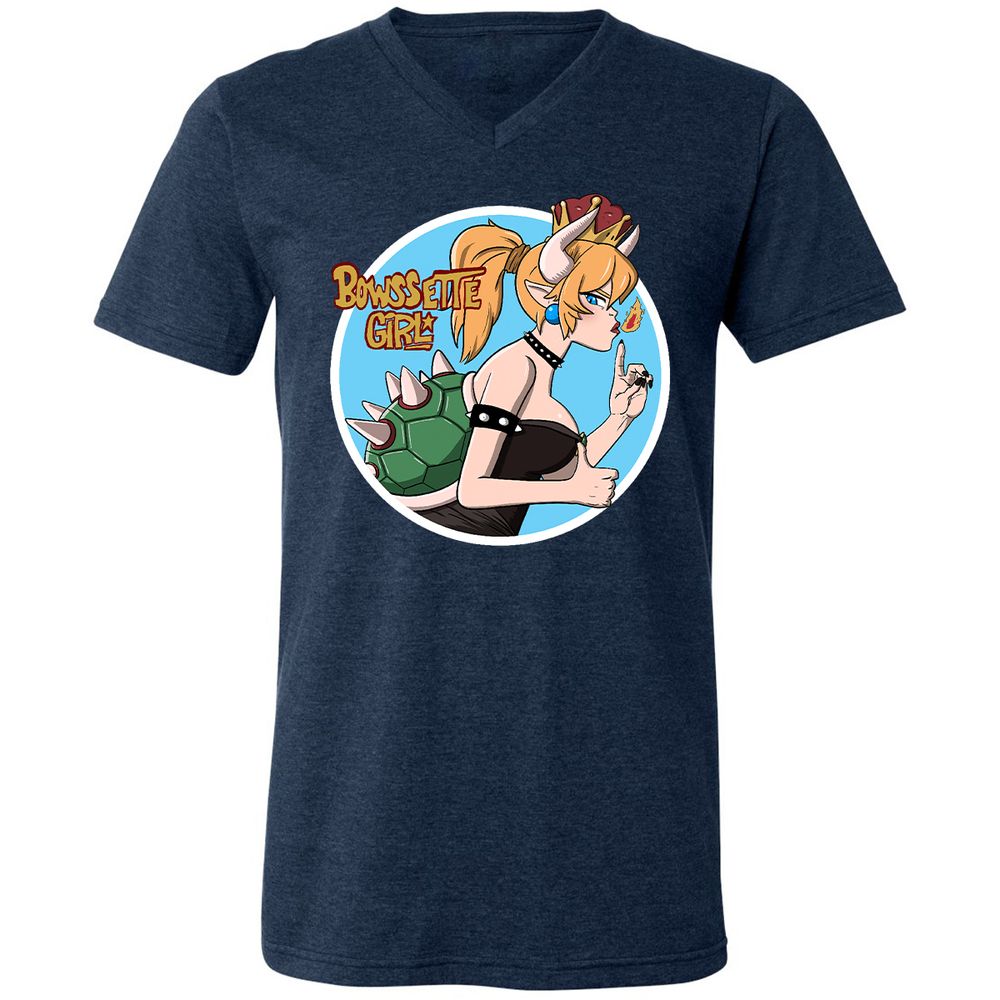 Unisex V-Neck T-Shirt - CZNTBE2B - Heather Navy - 15