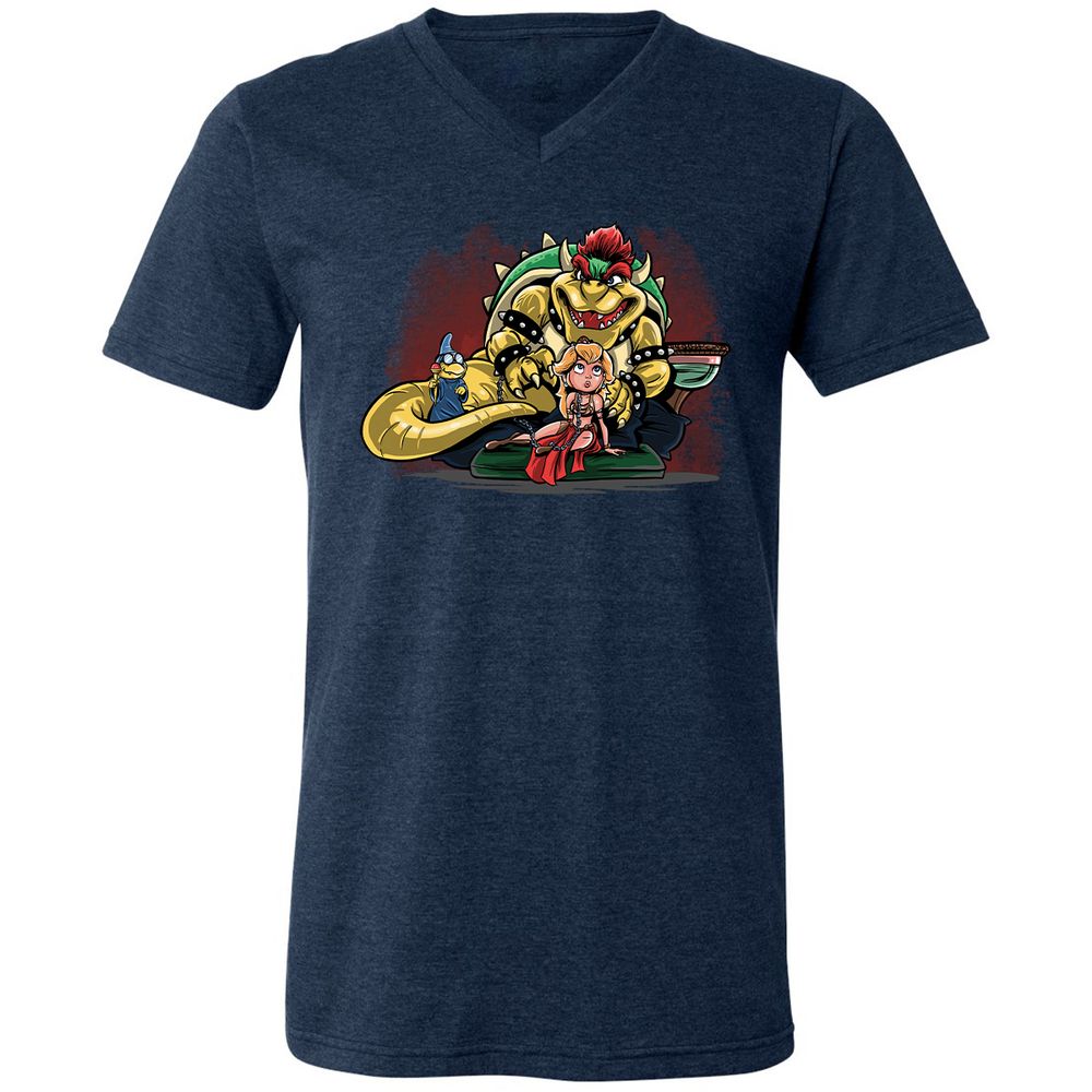 Unisex V-Neck T-Shirt - PANUNVZT - Heather Navy - 15