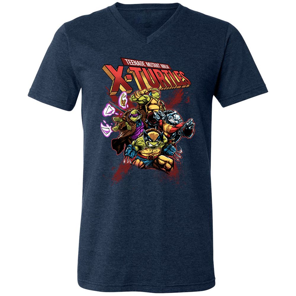 Unisex V-Neck T-Shirt - LUMYUC3U - Heather Navy - 15