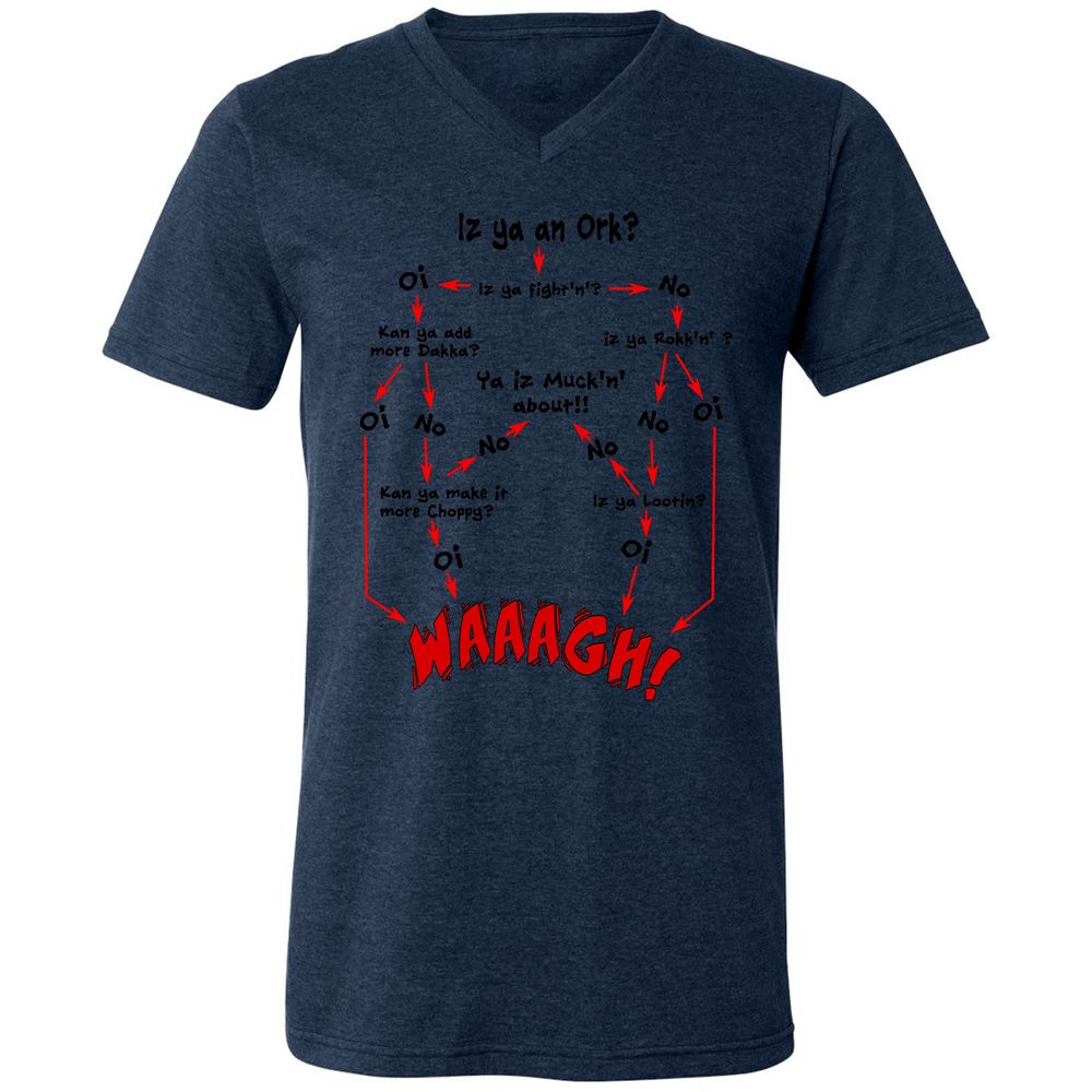 Unisex V-Neck T-Shirt - VUT9GJ9C - Heather Navy - 15