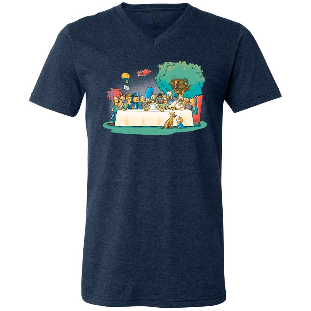 Unisex V-Neck T-Shirt - PPY3JAE6 - Heather Navy - 15