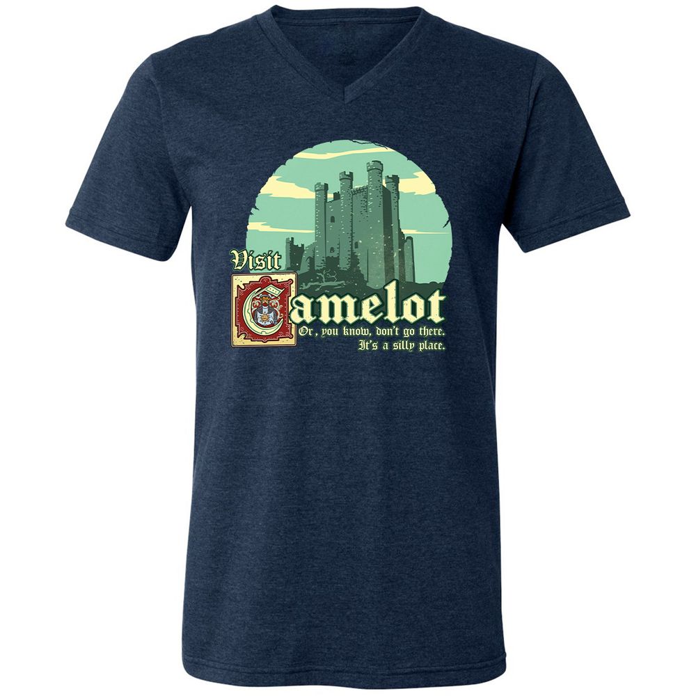 Unisex V-Neck T-Shirt - VK6D16N3 - Heather Navy - 15