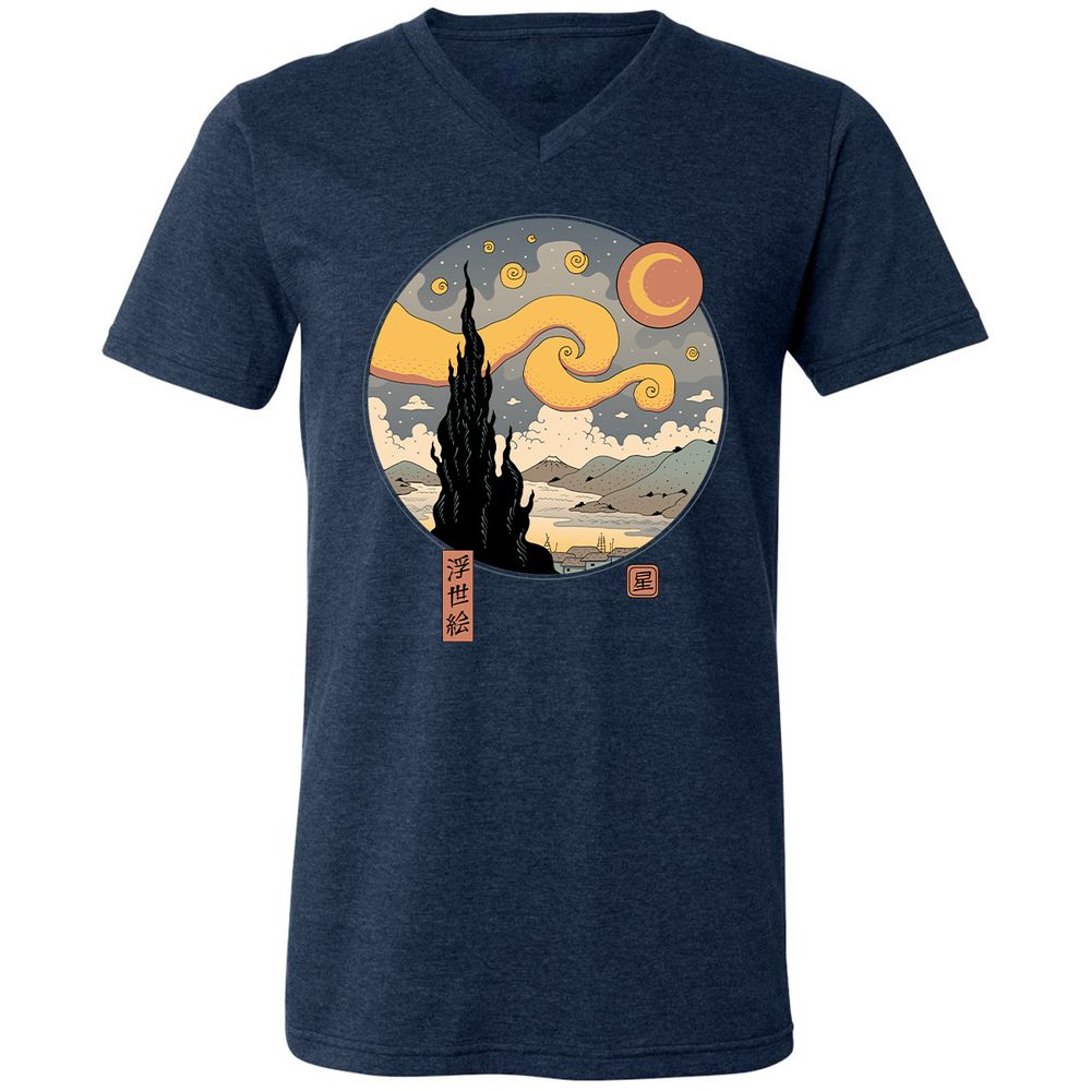 Unisex V-Neck T-Shirt - CPAVYYSM - Heather Navy - 15