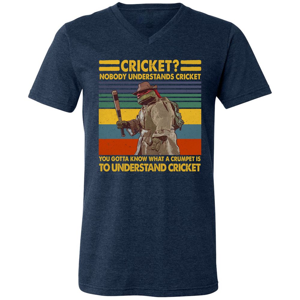 Unisex V-Neck T-Shirt - NVGAM4PP - Heather Navy - 15