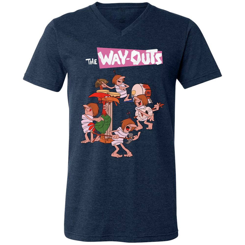 Unisex V-Neck T-Shirt - KMYB6ZJQ - Heather Navy - 15