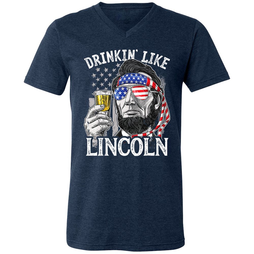 Unisex V-Neck T-Shirt - VSYE99TC - Heather Navy - 15
