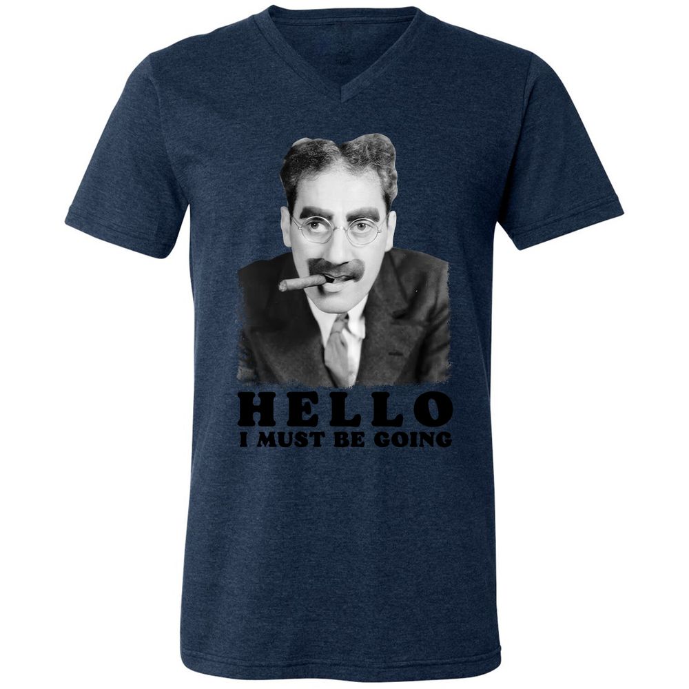 Unisex V-Neck T-Shirt - TAF9SU3S - Heather Navy - 15