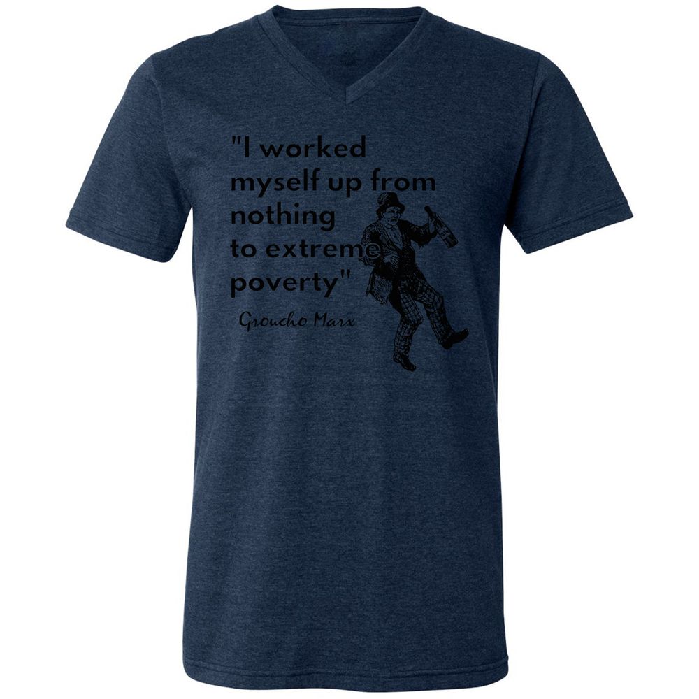Unisex V-Neck T-Shirt - NUAAFYD3 - Heather Navy - 15