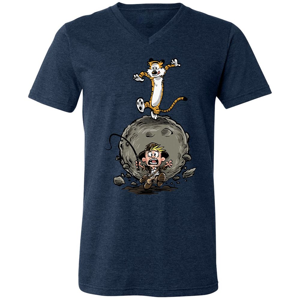 Unisex V-Neck T-Shirt - Y27DQTJR - Heather Navy - 15