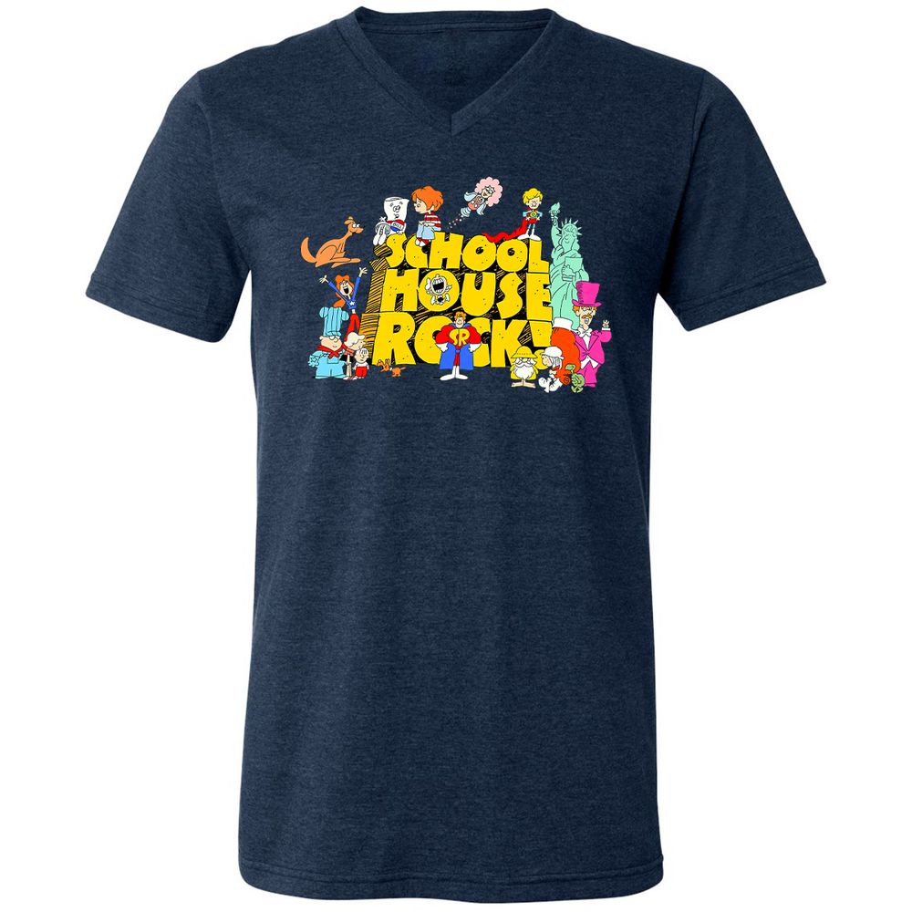 Unisex V-Neck T-Shirt - KQ4CJP65 - Heather Navy - 15