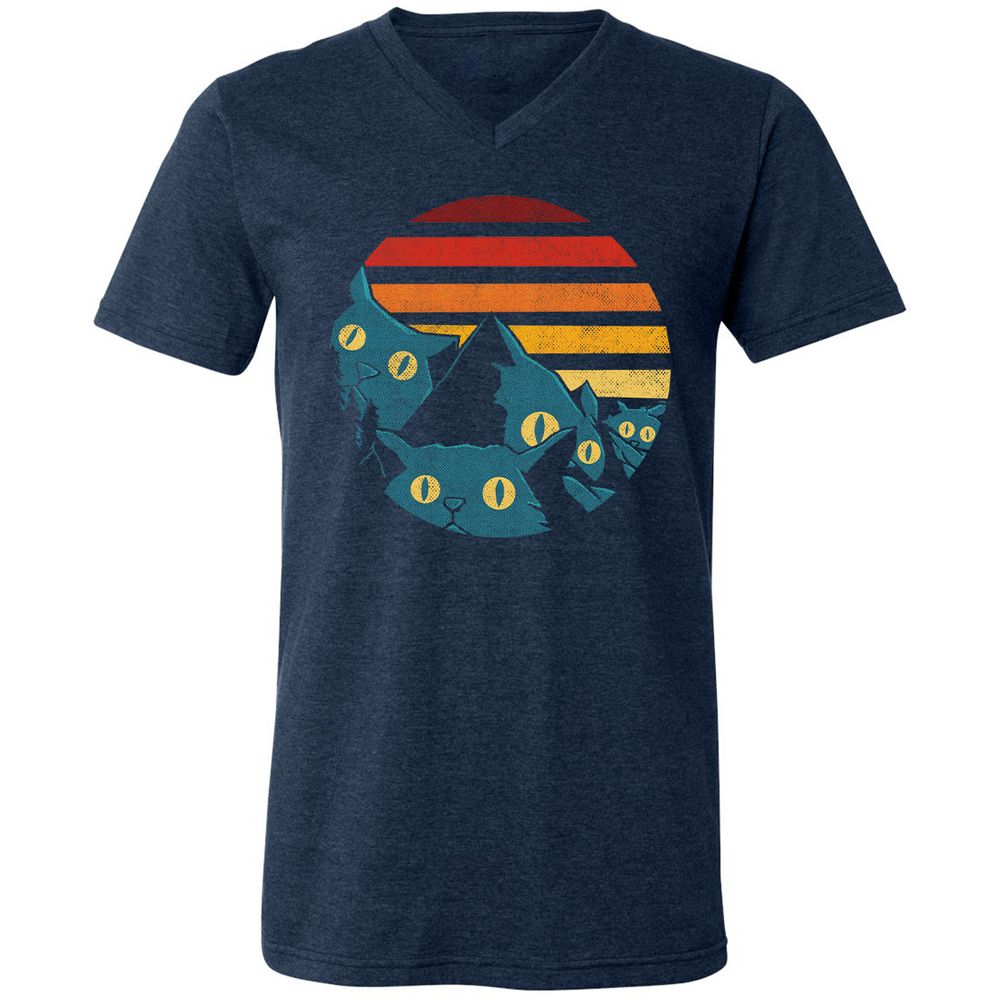 Unisex V-Neck T-Shirt - 599KYN6K - Heather Navy - 15