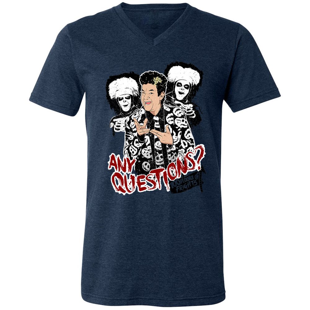 Unisex V-Neck T-Shirt - 64XGU8EA - Heather Navy - 15