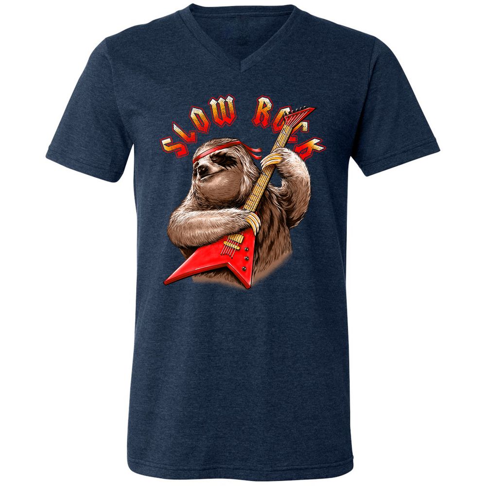 Unisex V-Neck T-Shirt - MLR2Z67B - Heather Navy - 15