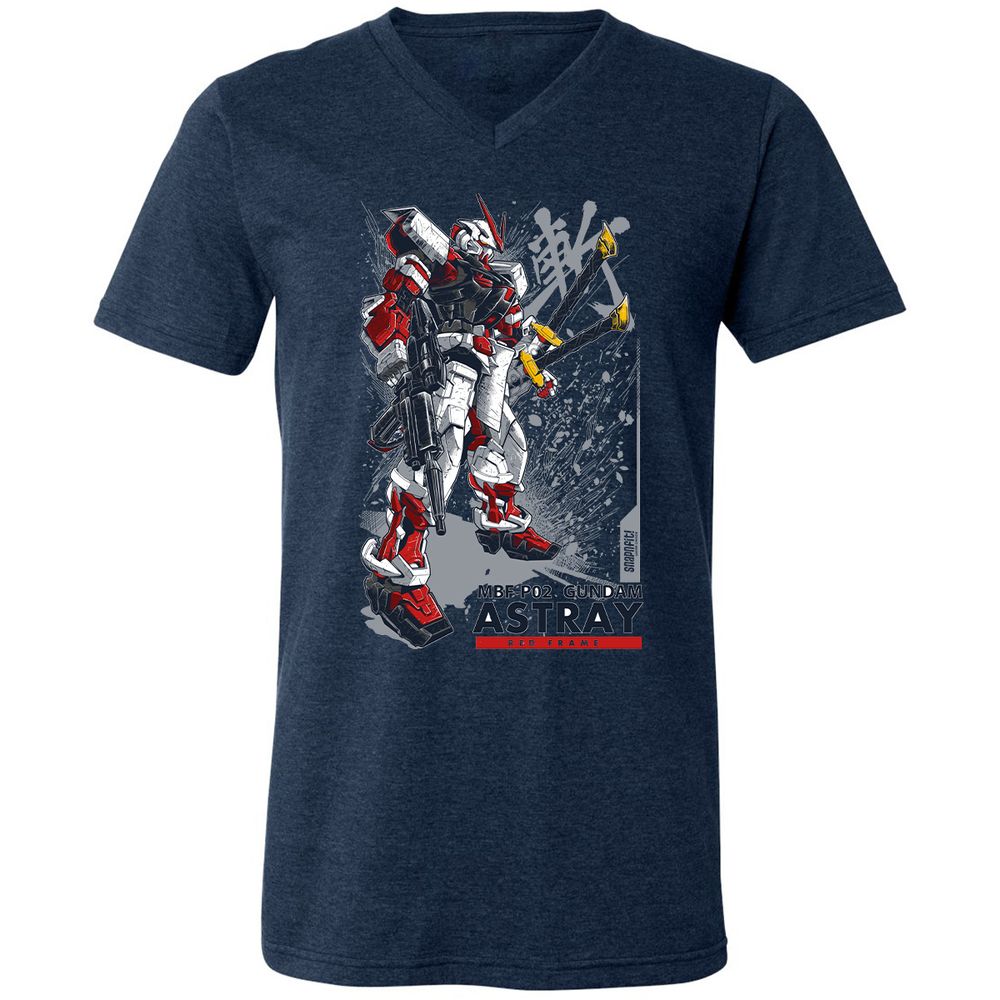 Unisex V-Neck T-Shirt - N2XZRY6U - Heather Navy - 15