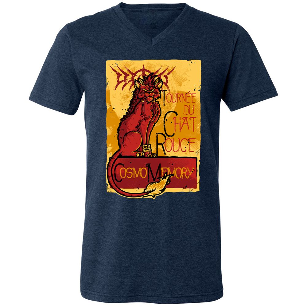 Unisex V-Neck T-Shirt - VKM92Q1S - Heather Navy - 15