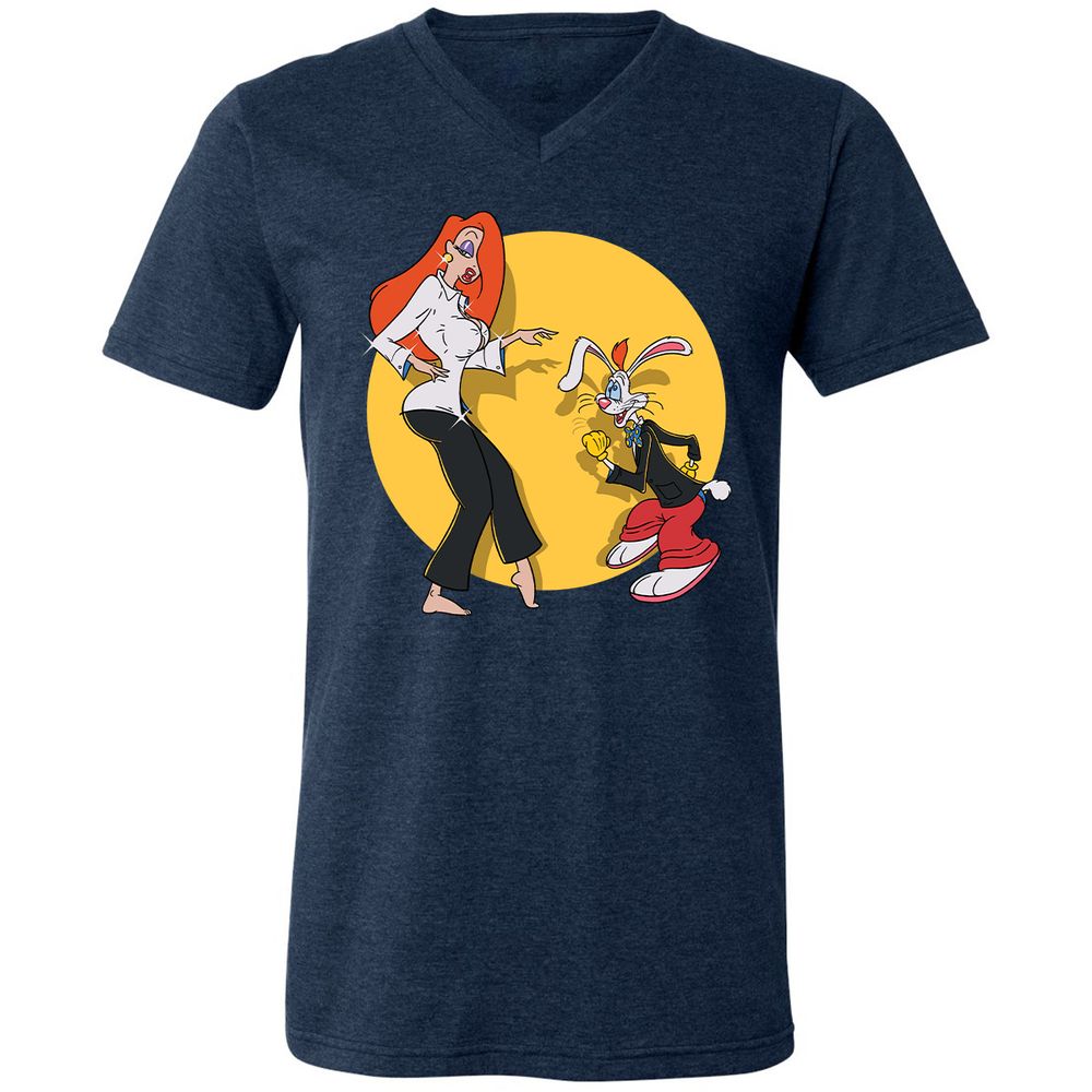 Unisex V-Neck T-Shirt - T273WPU5 - Heather Navy - 15