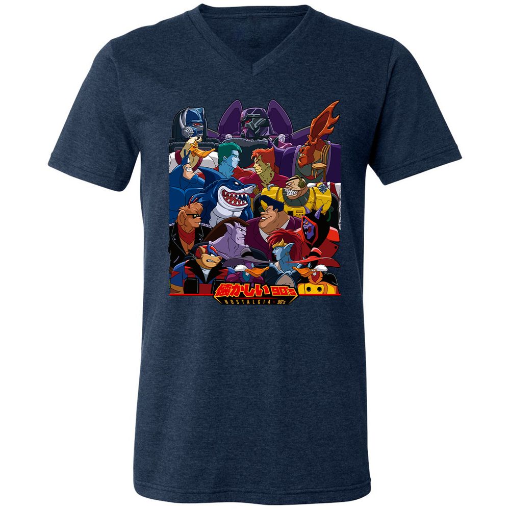 Unisex V-Neck T-Shirt - L3295ZJW - Heather Navy - 15