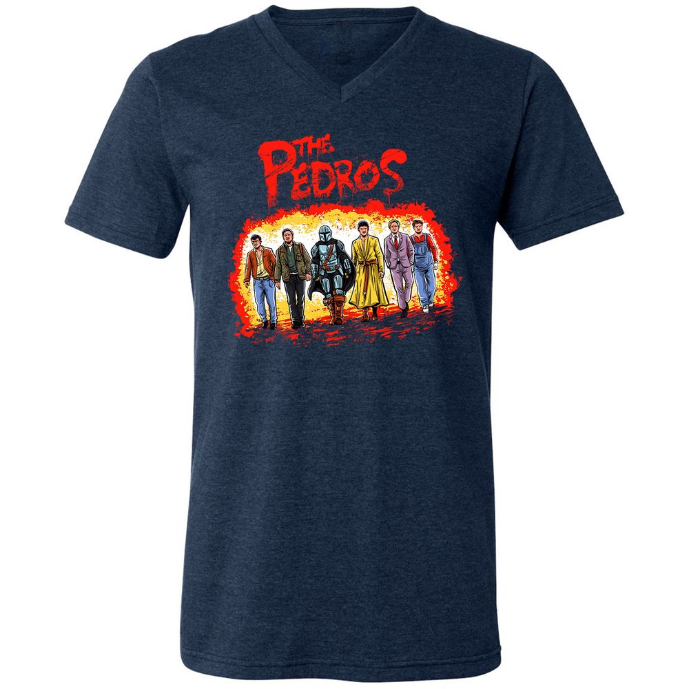 Unisex V-Neck T-Shirt - 4TP7XEMJ - Heather Navy - 15