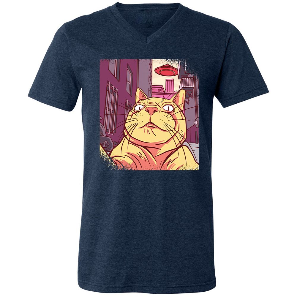 Unisex V-Neck T-Shirt - UPHK71VT - Heather Navy - 15