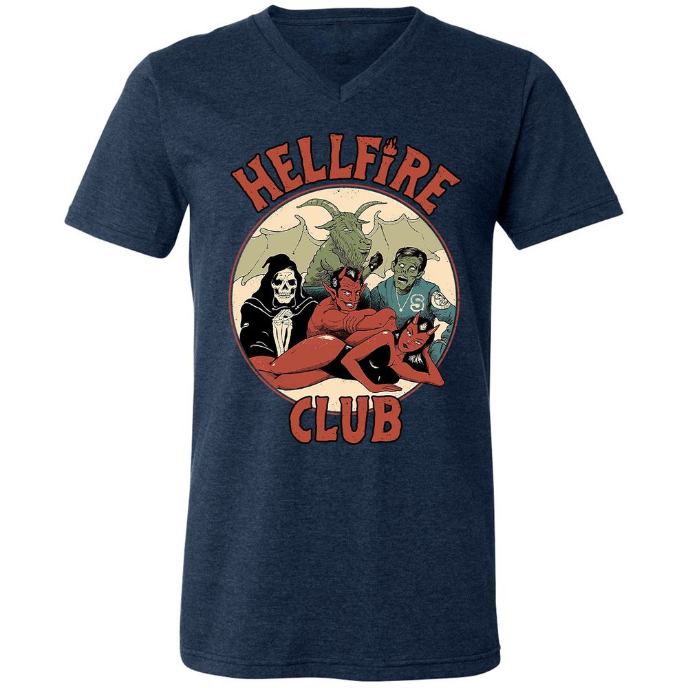 Unisex V-Neck T-Shirt - WQ2ADANK - Heather Navy - 15