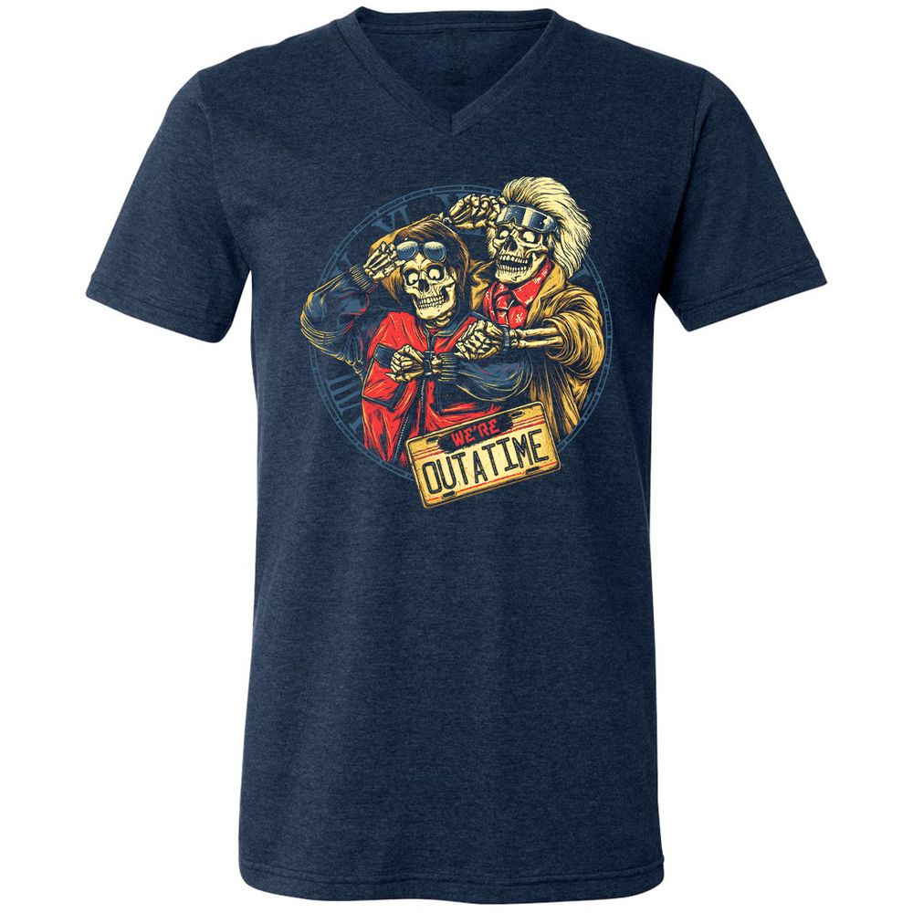 Unisex V-Neck T-Shirt - AG6XJLH8 - Heather Navy - 15