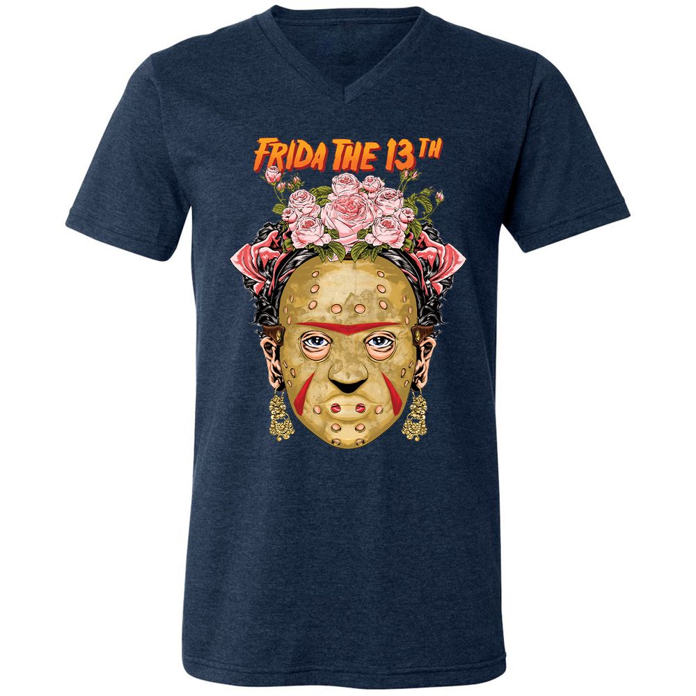 Unisex V-Neck T-Shirt - UGC3HAJK - Heather Navy - 15