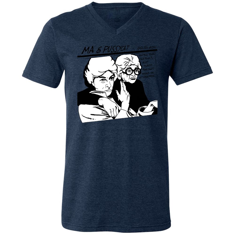 Unisex V-Neck T-Shirt - 8CJECLMN - Heather Navy - 15