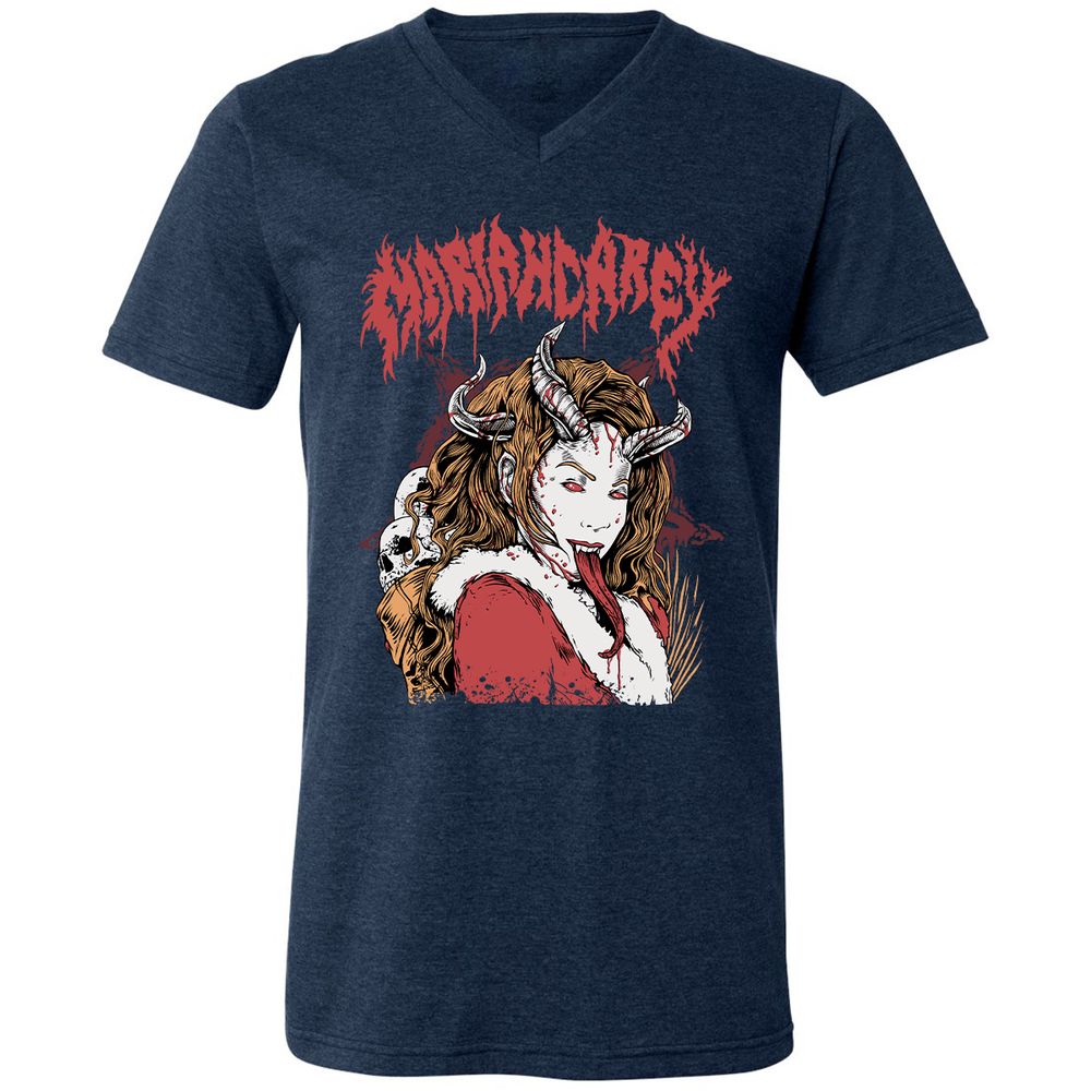Unisex V-Neck T-Shirt - GHM9T5Z1 - Heather Navy - 15