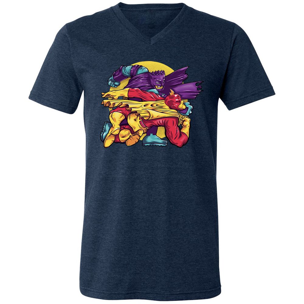 Unisex V-Neck T-Shirt - Y2S4BER6 - Heather Navy - 15