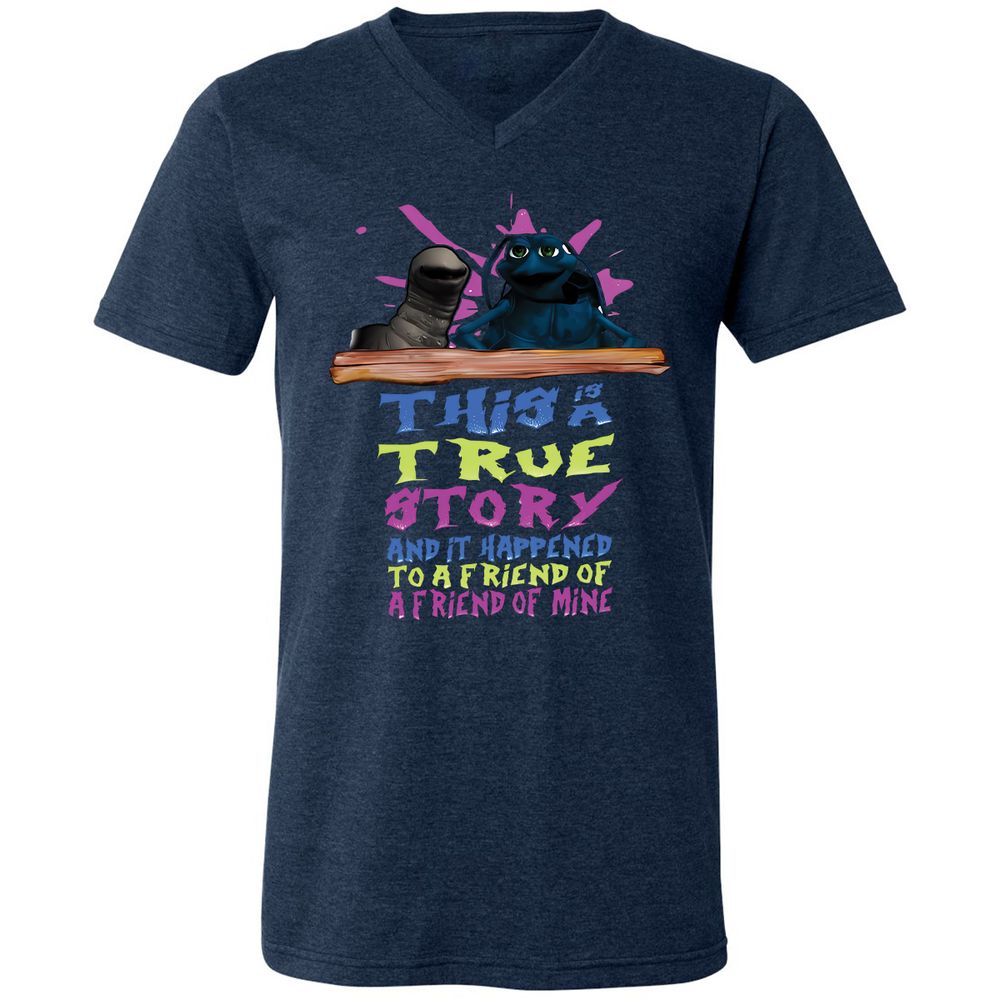 Unisex V-Neck T-Shirt - 7TCR9JVV - Heather Navy - 15
