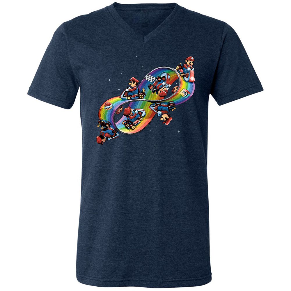 Unisex V-Neck T-Shirt - BV8BXCJY - Heather Navy - 15