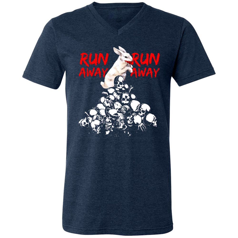 Unisex V-Neck T-Shirt - ZAJ4UGX3 - Heather Navy - 15