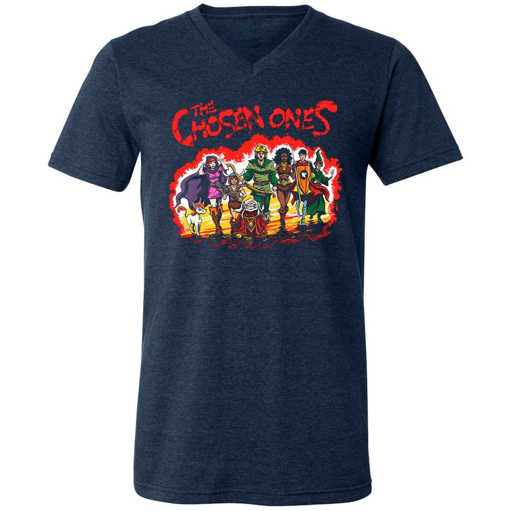 Unisex V-Neck T-Shirt - 2YPKRGYV - Heather Navy - 15