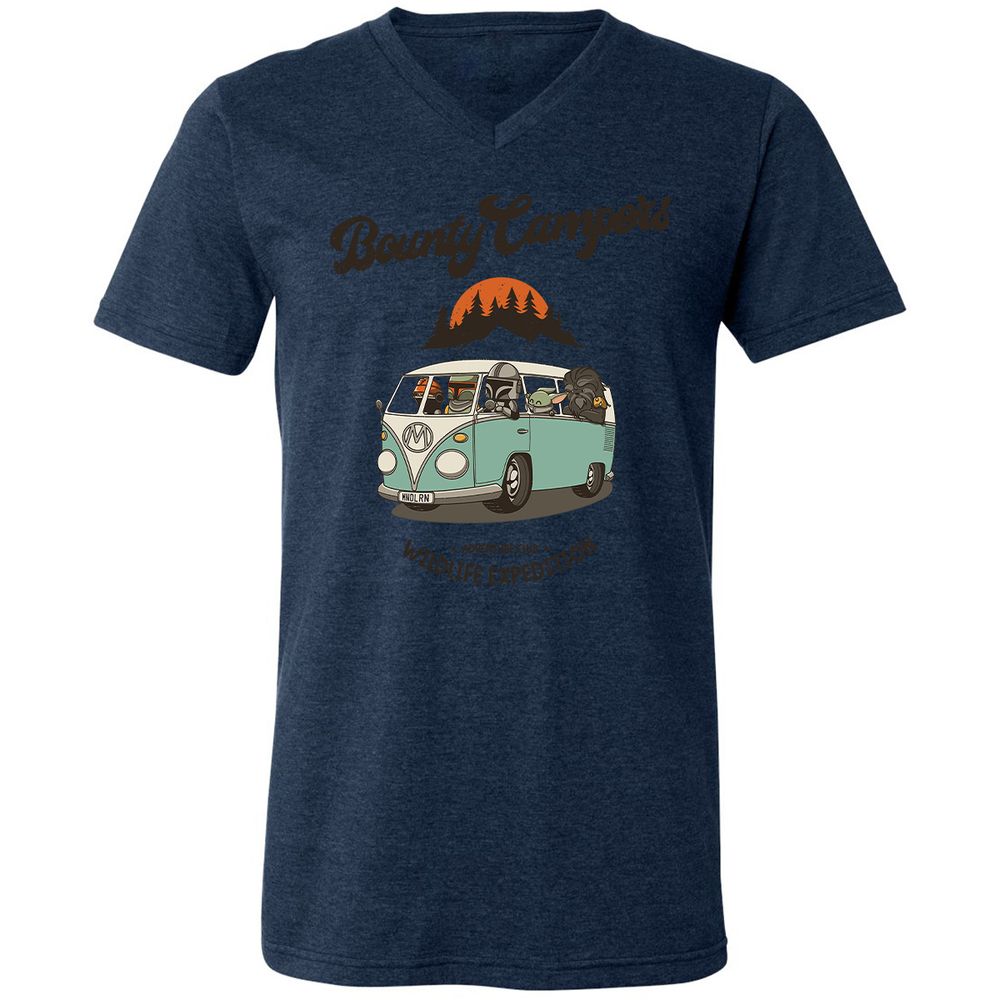 Unisex V-Neck T-Shirt - 98X8RZA1 - Heather Navy - 15