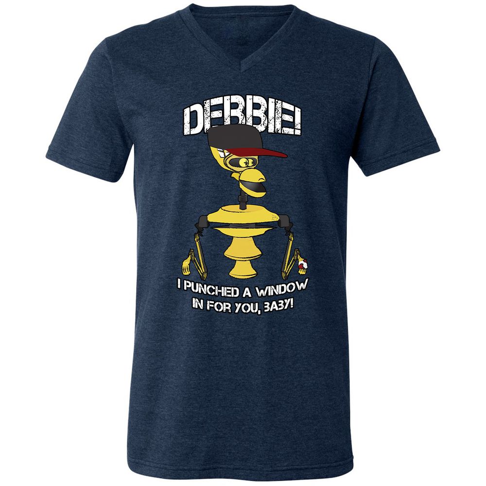 Unisex V-Neck T-Shirt - A2TRU5PP - Heather Navy - 15