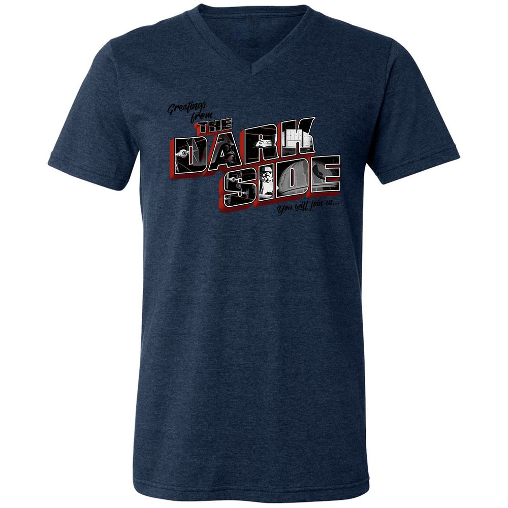 Unisex V-Neck T-Shirt - GV6JQRG7 - Heather Navy - 15