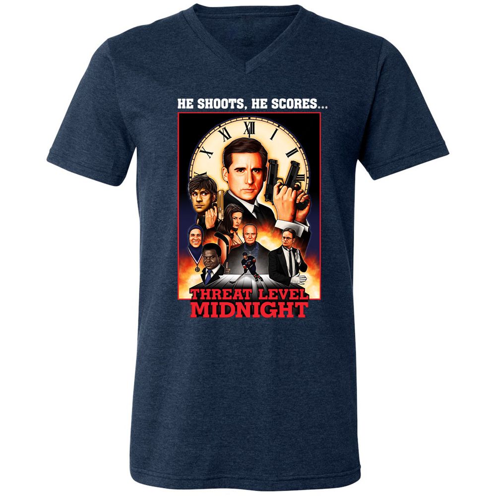 Unisex V-Neck T-Shirt - GNVJWZY4 - Heather Navy - 15