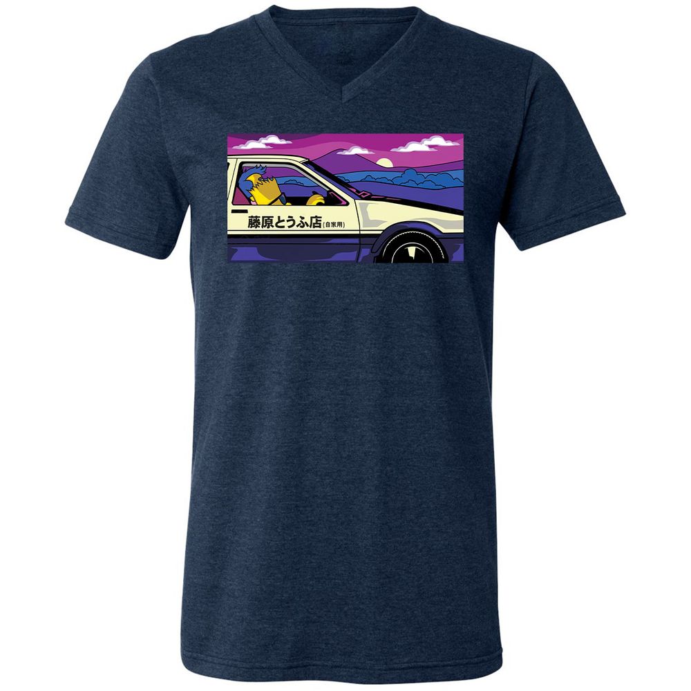 Unisex V-Neck T-Shirt - RKTEVZNB - Heather Navy - 15